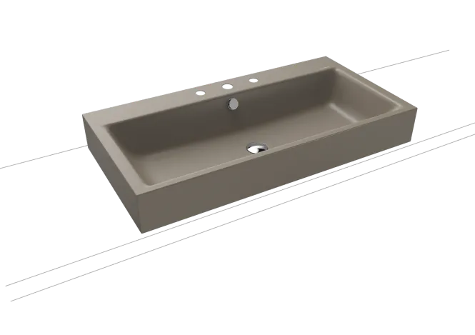 Hovedbilde Kaldewei PURO Mod 3158 Toppmontert Servant, 90x46 cm, Warm Grey 60, 3 ...