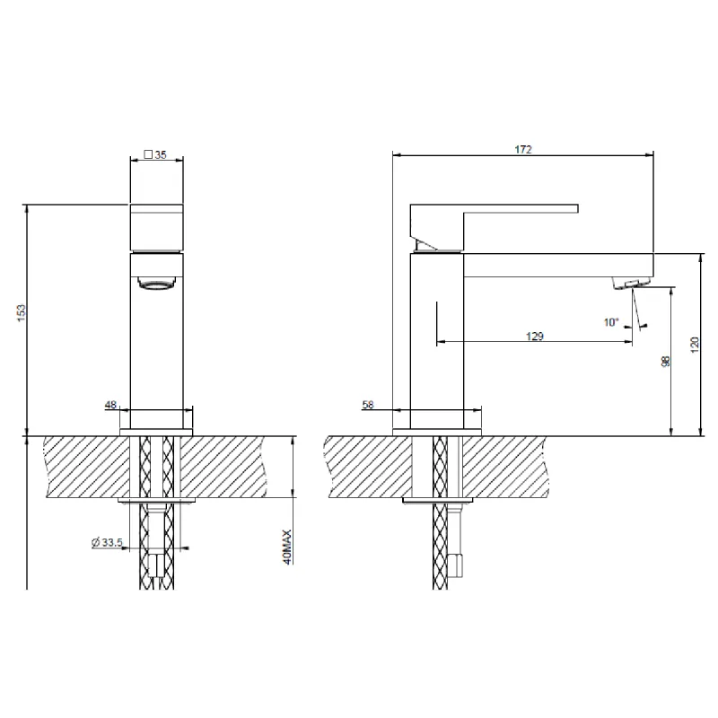Gessi Rettangolo servantbatteri