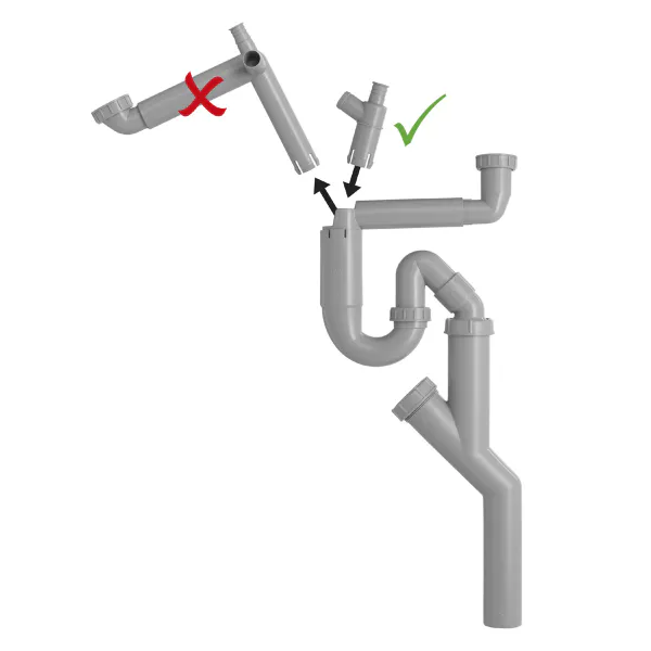 Hovedbilde Contura Steel Kjøkkenvannlås Universal ROT med flexislange