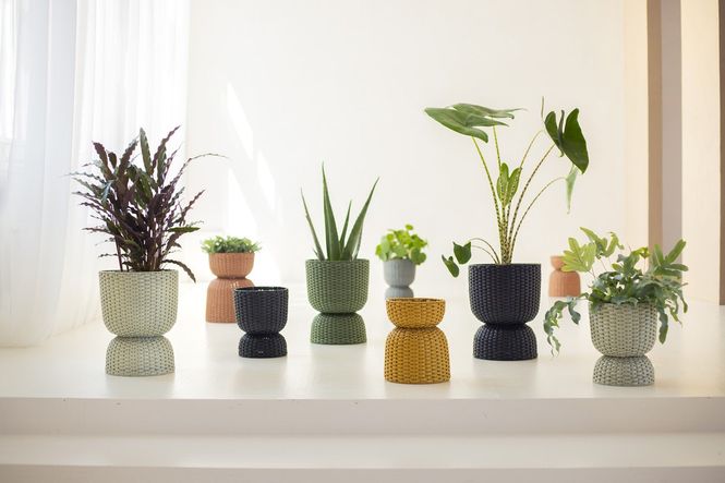 Hovedbilde Handed By Planter diabolo kurv Mørk grå mellomstor
