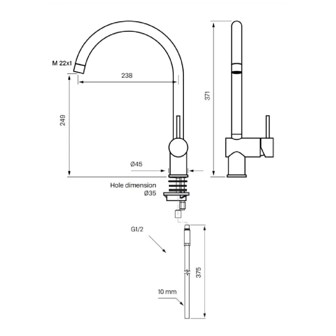 Hovedbilde Tapwell SK180 kjøkkenbatteri