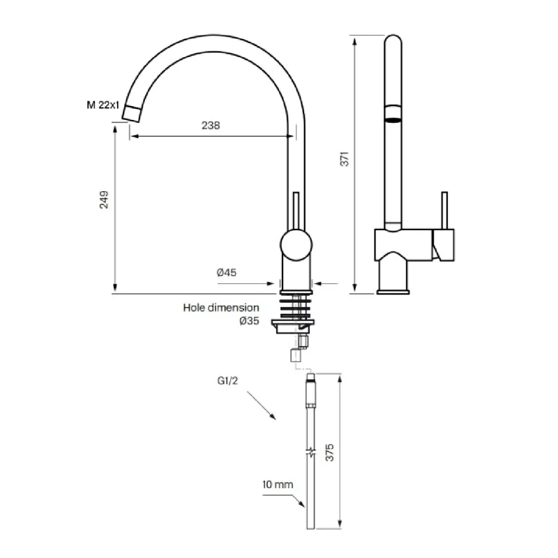 Tapwell SK180 kjøkkenbatteri