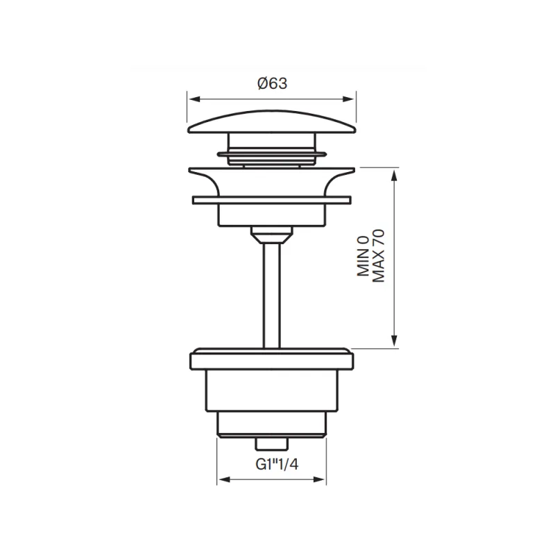Tapwell 74400 bunnventil pop-up