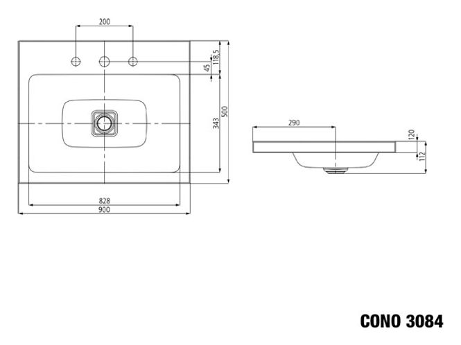 Hovedbilde Kaldewei CONO Mod 3086 Toppmontert Servant, 90x50 cm, Cool Grey 70, 1 ...