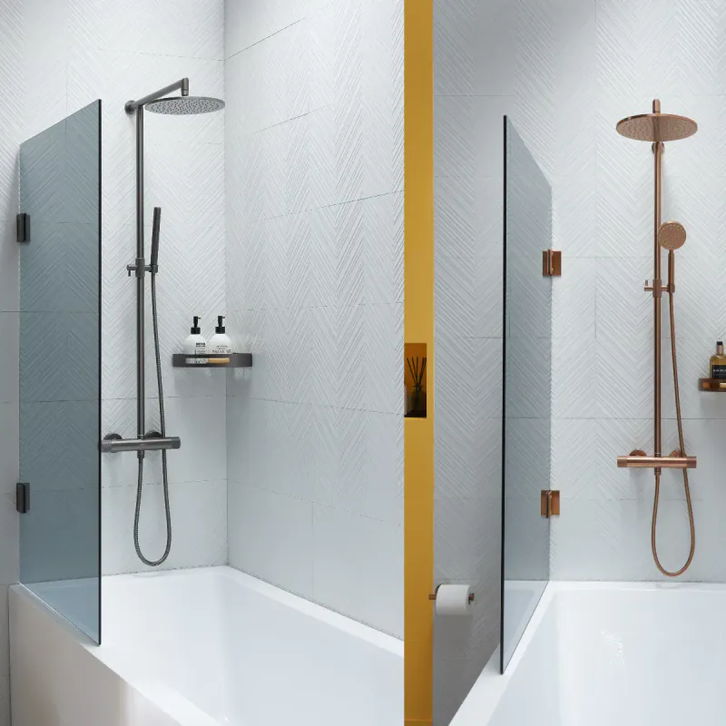 Scala Bad Silvano Badekarvegg 80x145 cm - Sotet glass
