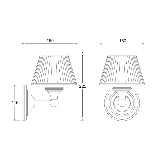Hovedbilde Burlington Rund vegglampe med LED-lys - Krom/Hvit stoff