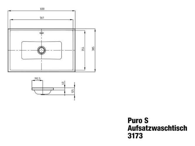 Hovedbilde Kaldewei PURO S Mod 3173 Toppmontert Servant, 60x38.5 cm, Pergamon, 0 ...