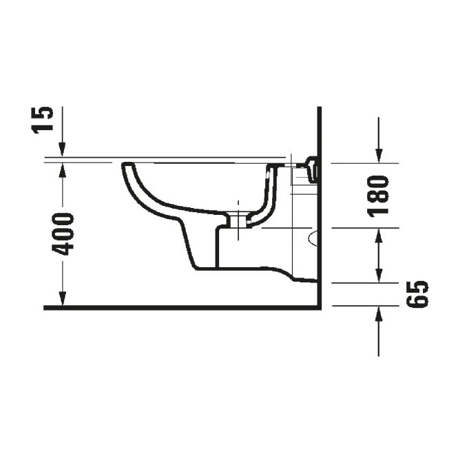 Hovedbilde OUTLET: Duravit D-Code Vegghengt Bidet 54,5 cm