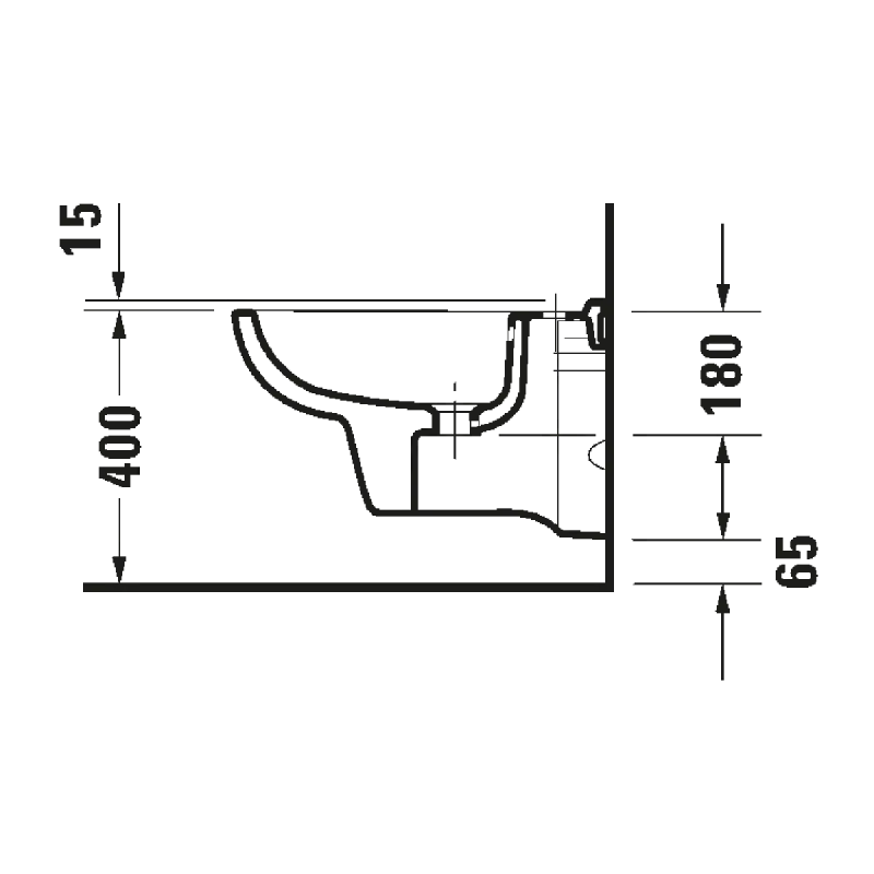 OUTLET: Duravit D-Code Vegghengt Bidet 54,5 cm