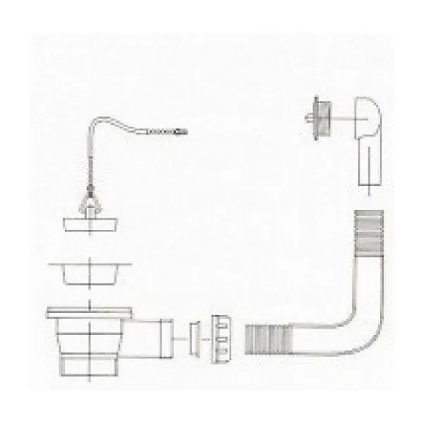 Hovedbilde Intra Avløpssett med propp og kjede 1 1/4''