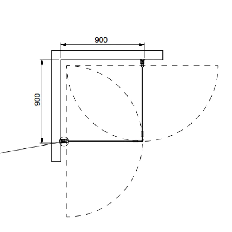 OUTLET: INR LINC Angel Original Dusjhjørne 90x90 cm - 180 cm høyde - Klart glass/Matt sort profiler