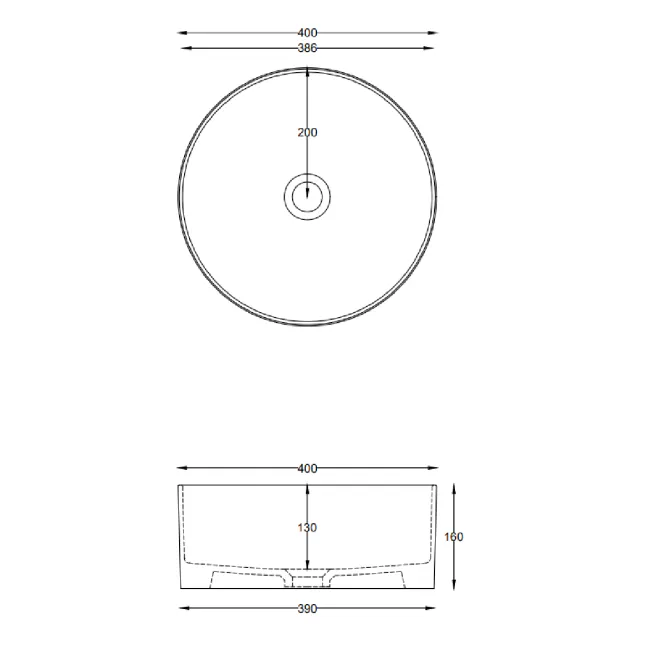 Hovedbilde Cielo Theo Rund servant ø40 cm toppmontert