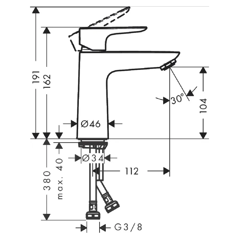 Hansgrohe Talis E 110 Servantbatteri