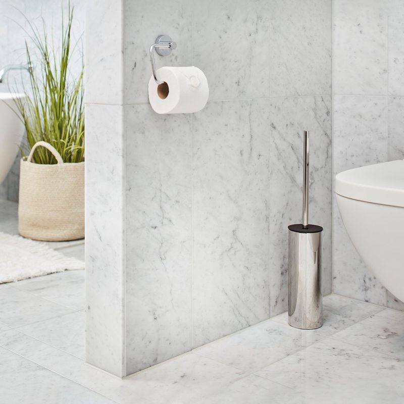 Smedbo OUTLINE WC-børste, frittstående, Høyde 480 mm, Polert Rustfritt Stål