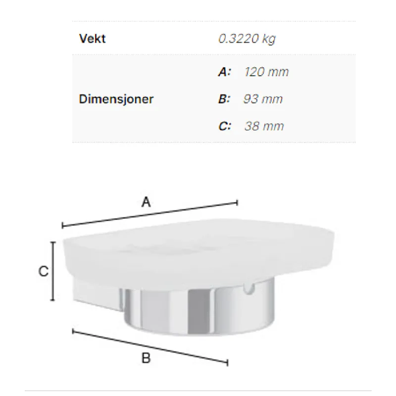 Smedbo Air såpekopp med holder - frostet glass