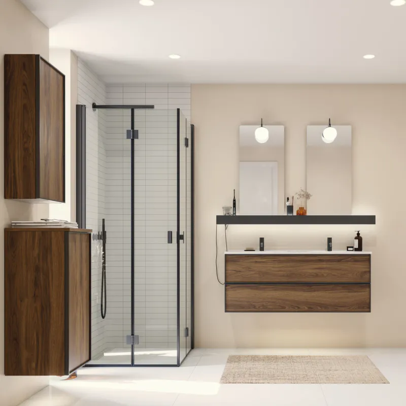 Dansani Inzo Urban Servantskap 120x44 cm med sort ramme for dobbel servant