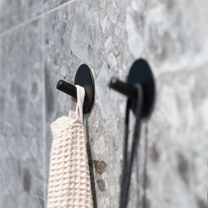 Hovedbilde Beslagsboden DESIGN Enkel Krok Matt, Sort Rustfritt Stål