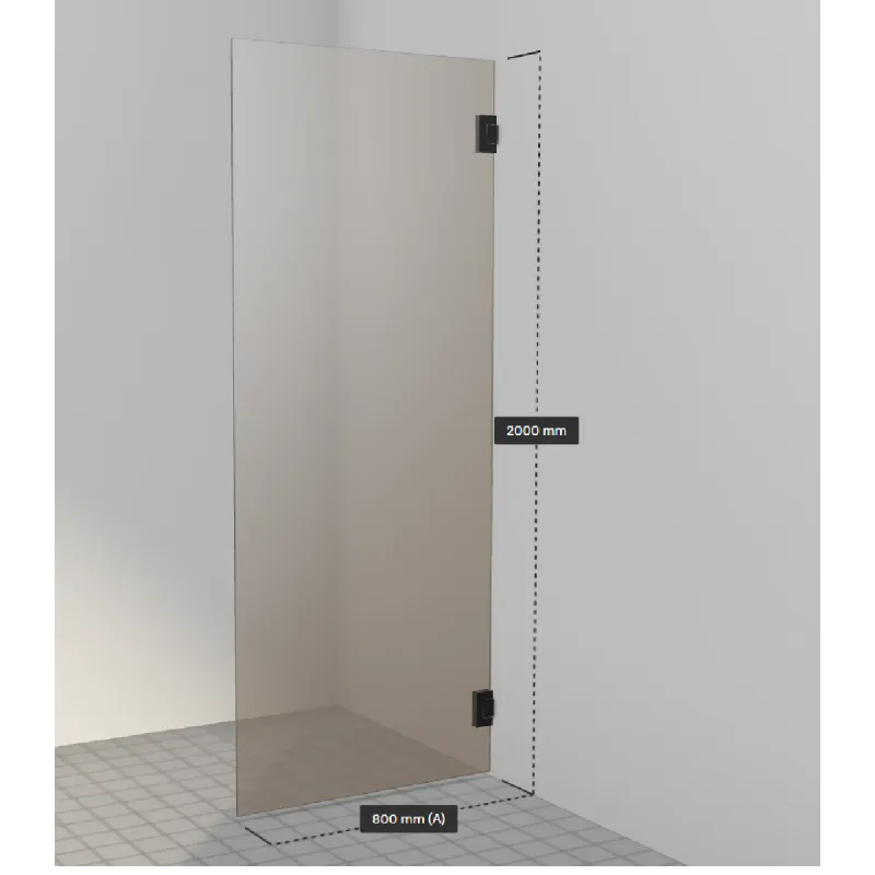 OUTLET: INR ARC 19 Original Svingbar Dusjdør - 80 cm - Matt Sort/Bronze