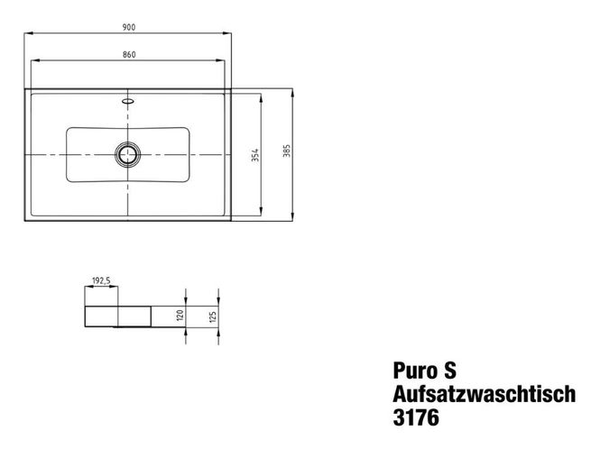 Hovedbilde Kaldewei PURO S Mod 3176 Toppmontert Servant, 90x38.5 cm, Alpine ...
