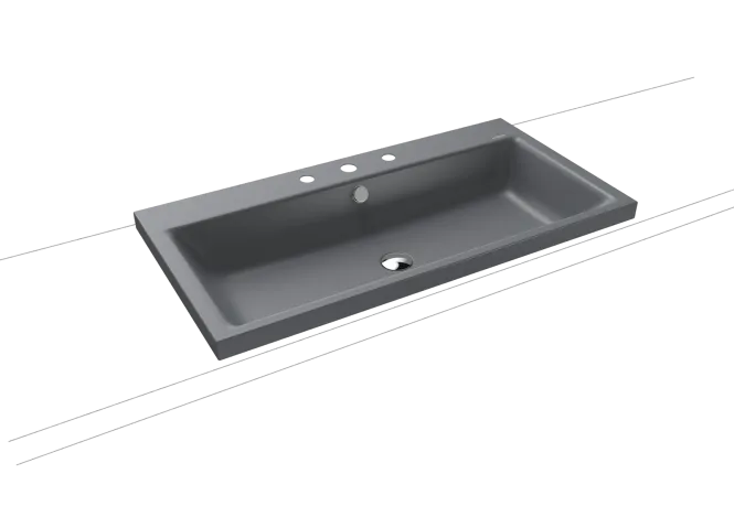 Hovedbilde Kaldewei PURO Mod 3155 Toppmontert Servant, 90x46 cm, Cool Grey 70, 3 ...