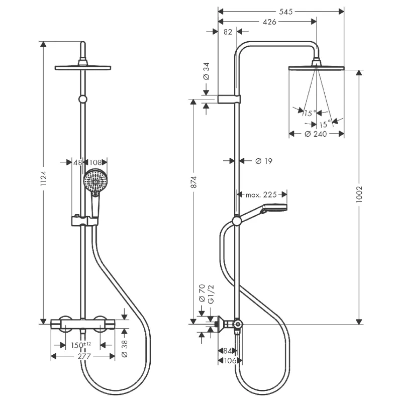 Hansgrohe Vernis Blend Showerpipe 240 1jet