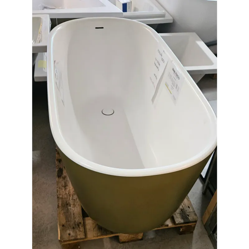 OUTLET: Balteco Azur Frittstående Badekar - 154x71 cm – Hvit / Pearl Gold