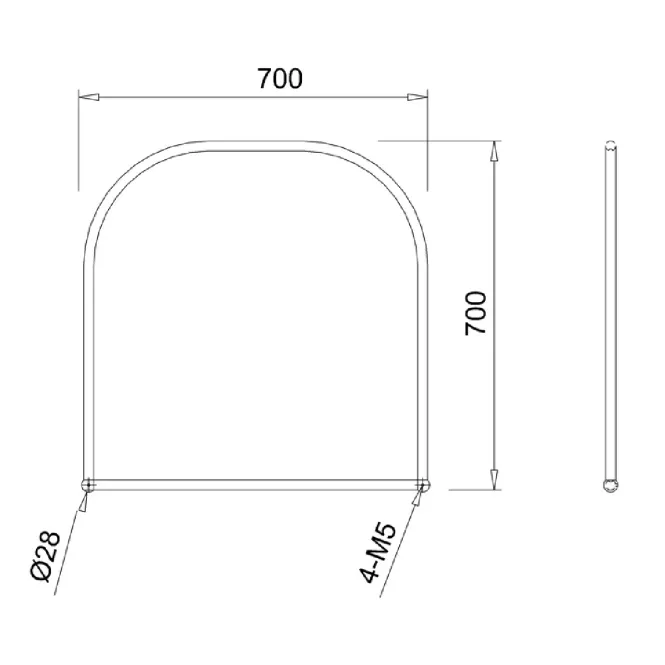 Hovedbilde Burlington Buet speil 70x70 cm uten lys