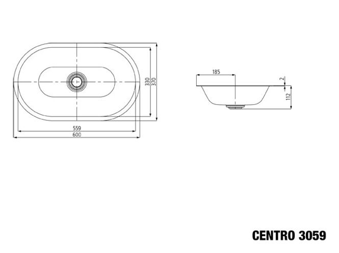 Hovedbilde Kaldewei CENTRO Mod 3059 Underlimt Servant, 61x38 cm, Alpine White ...