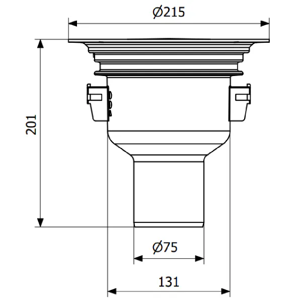 Hovedbilde Heidenreich Purus Joti K-sluk ø75 mm med bunnutløp