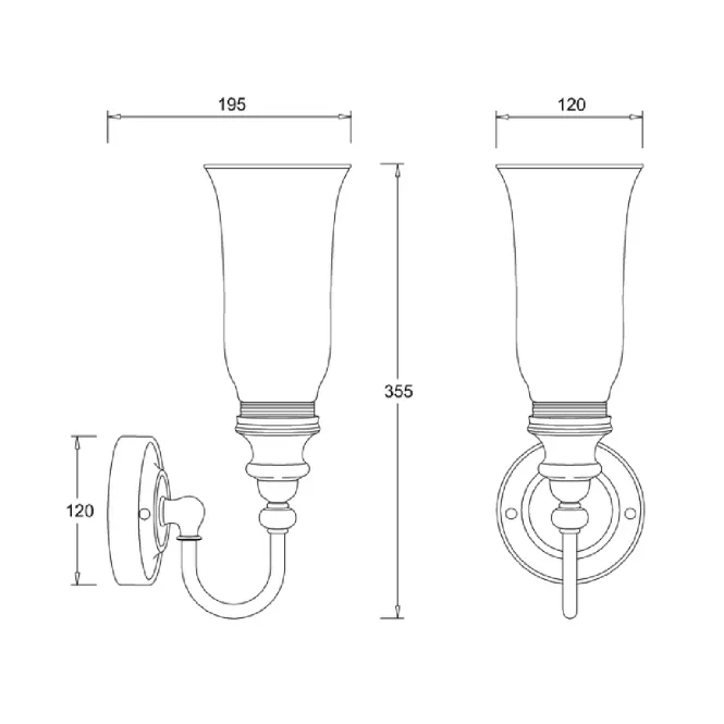 Hovedbilde Burlington Ornate vaseformet vegglampe med LED-lys - Krom/klart
