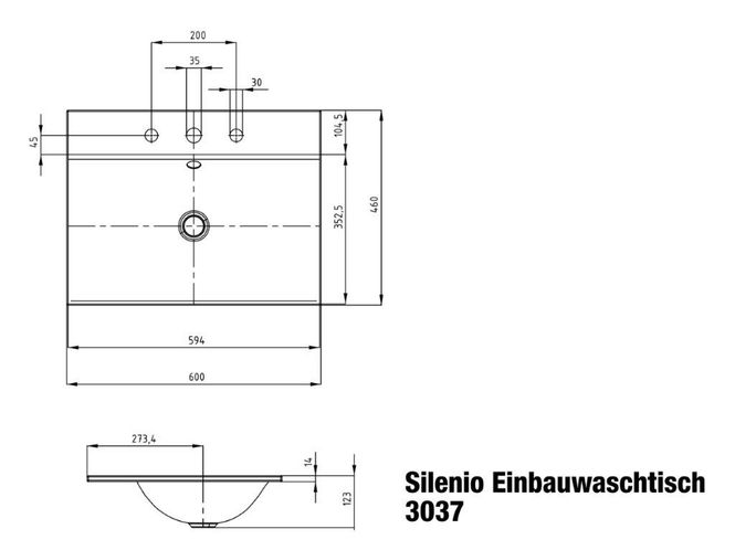 Hovedbilde Kaldewei SILENIO Nedfelt Servant Mod 3037 60x46 cm, Alpine White, 0 ...