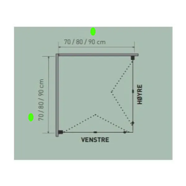 Hovedbilde OUTLET: Sanipro Victoria Dusjhjørne 90x70 cm – Foldedører, Krom