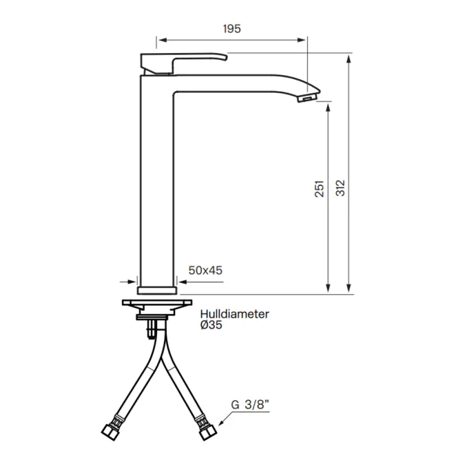 Hovedbilde Tapwell LES081 servantbatteri