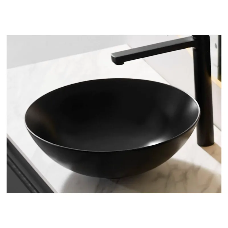 Scala Bad Nero servant ø40,5 cm toppmontert matt sort porselen