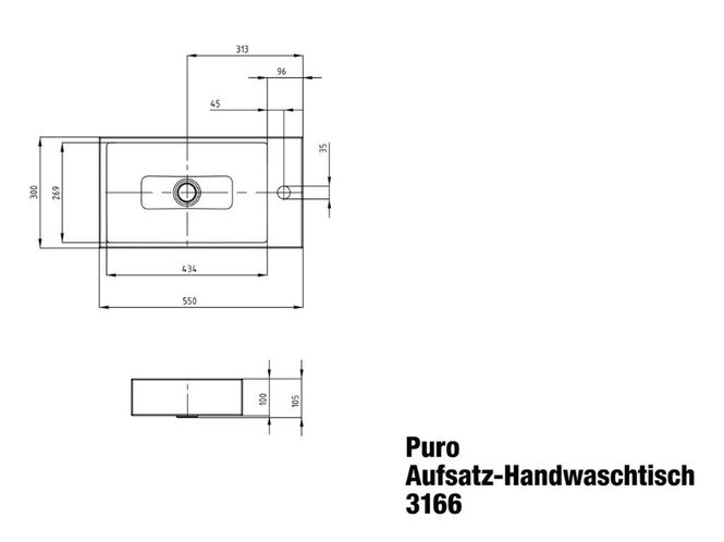 Hovedbilde Kaldewei PURO Mod 3166 Toppmontert Servant, 55x30 cm, Alpine White ...