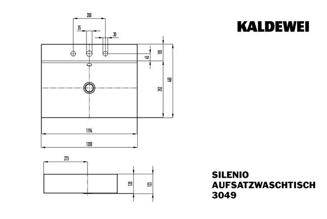 Hovedbilde Kaldewei SILENIO Toppmontert Servant Mod 3049 120x46 cm, Warm Grey ...