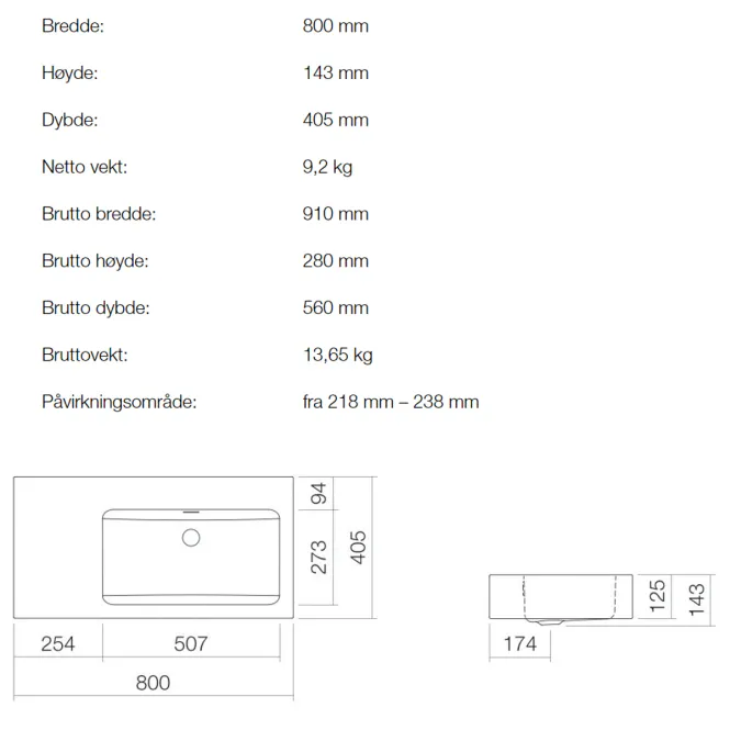 Hovedbilde Alape WT.PR800.R servant 80x40.5 cm vegghengt