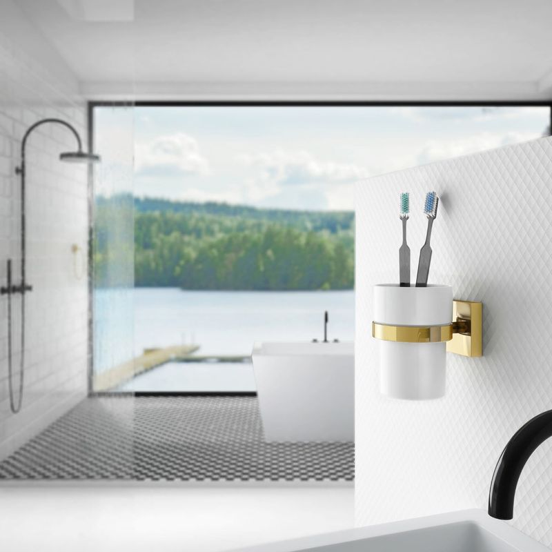 Smedbo HOUSE Tannglass/Porselen, Messing