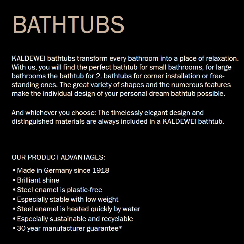 Kaldewei PURO STAR Mod 698 Innebygd Badekar 190x90 cm