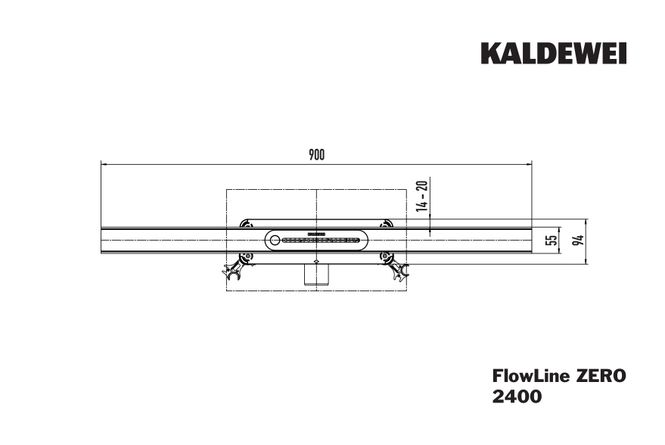 Hovedbilde Kaldewei FLOWLINE ZERO 900 Mod 2400 Designslukrist, 90x5.5 cm, Alpine ...