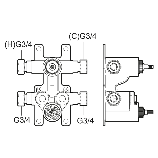 Hovedbilde Mora termostatbatteri for INXX II dekkplate