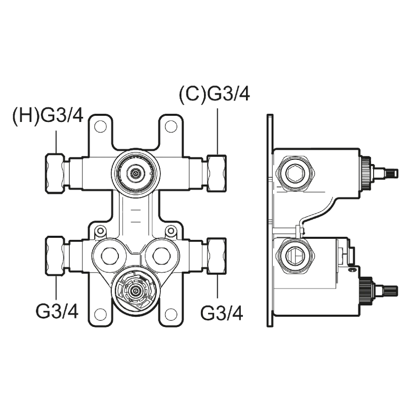 Mora termostatbatteri for INXX II dekkplate
