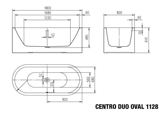 Hovedbilde Kaldewei MEISTERSTÜCK CENTRO DUO OVAL Mod 1128 Frittstående Badekar, ...