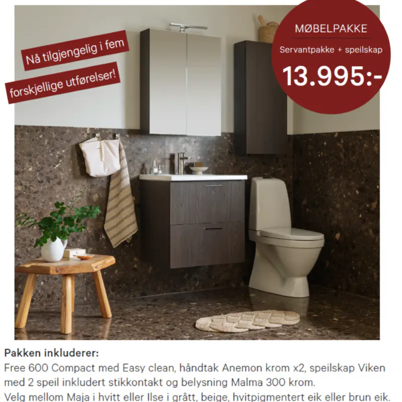 Vedum Free + Viken Møbelpakke 60 cm