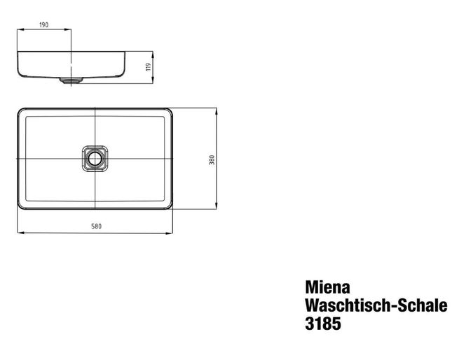 Hovedbilde Kaldewei MIENA Mod 3185 Toppmontert Servant, 58x38 cm, Cool Grey 30, ...