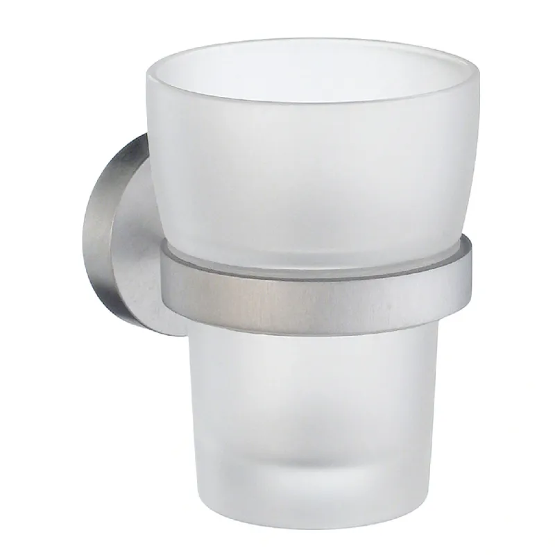 Smedbo Home tannglass med holder - frostet glass