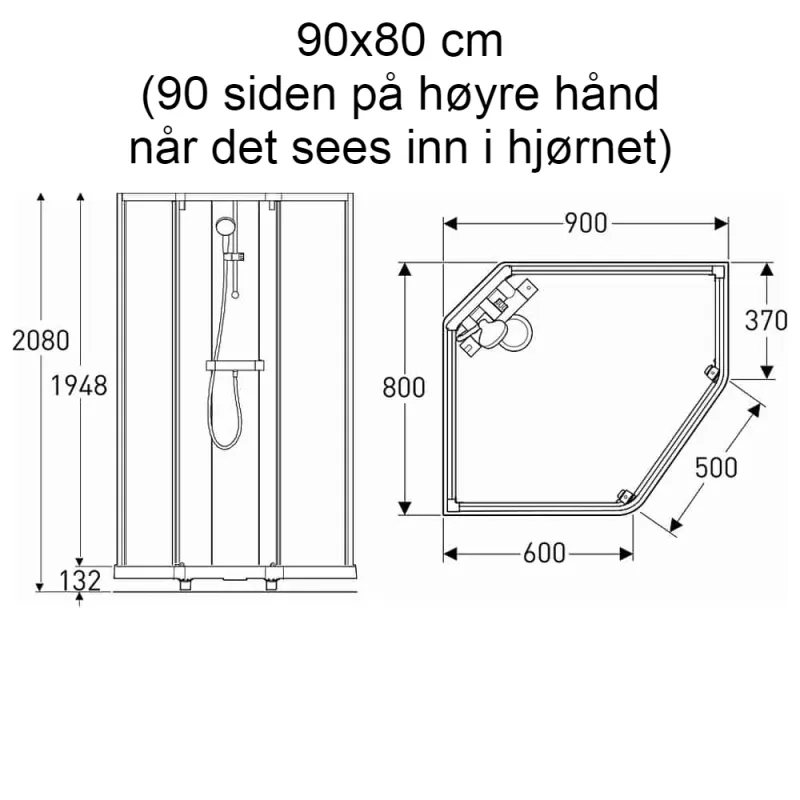 Contura Showerama 10-5 Classic Pentagonal Dusjkabinett