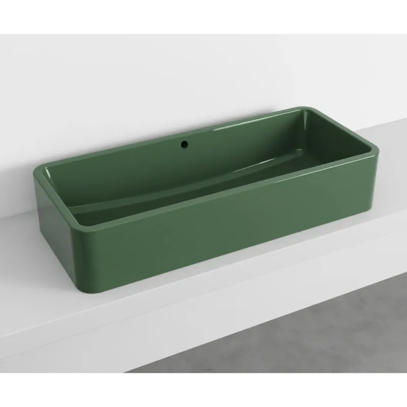Cielo Shui Comfort rektangulær servant 100x42 cm toppmontering