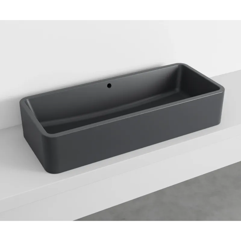 Cielo Shui Comfort rektangulær servant 100x42 cm toppmontering