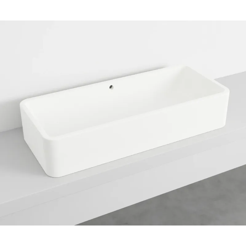 Cielo Shui Comfort rektangulær servant 100x42 cm toppmontering